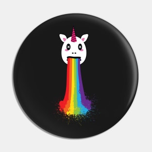 Rainbow Puke Unicorn LGBT Pride Pin