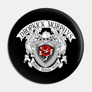 Flower and skull punk band dropkick Pin