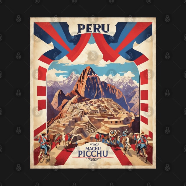 Peru Machu Picchu Tourism Vintage Poster by TravelersGems