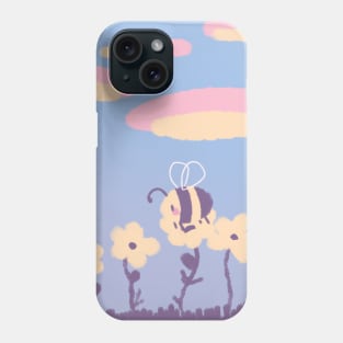 Adorable Bee and Flowers Landscape Phone Case