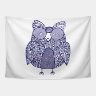 Cool Ink Paisley Doodle Owl Tapestry