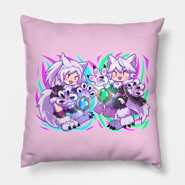 Furry Grimas Pillow by vreemdear