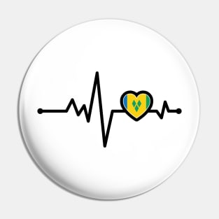 St Vincent and the Grenadines Heart Monitor Pin