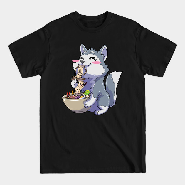 Disover Kawaii Siberian Husky Ramen Noodles - Husky Ramen - T-Shirt