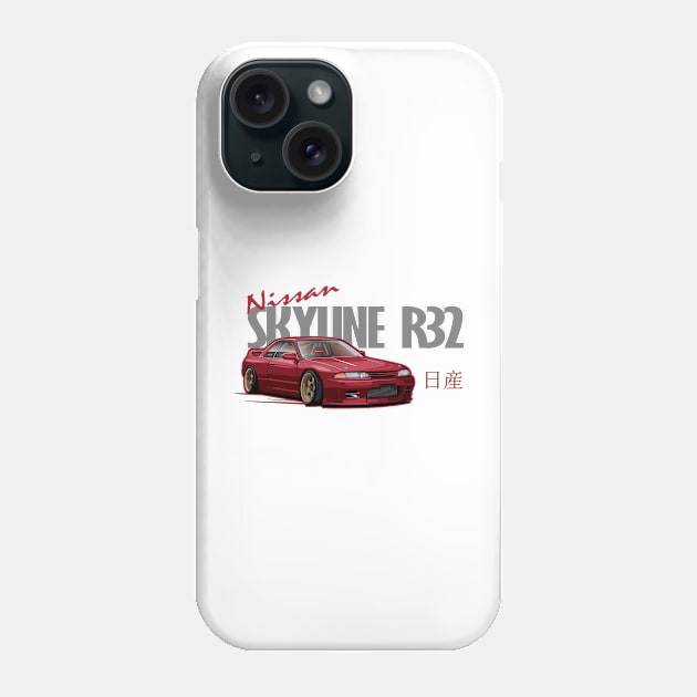 Nissan Skyline R32 Phone Case by T-JD