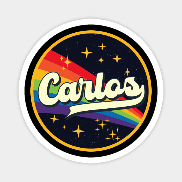 Carlos // Rainbow In Space Vintage Style Magnet by LMW Art
