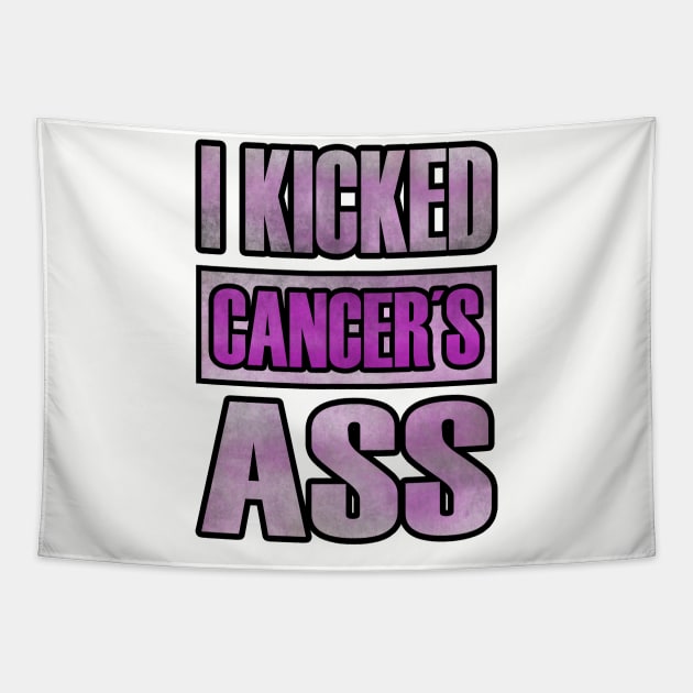 Cancer Survivor. I Kicked Cancer´s Ass Tapestry by Jakavonis