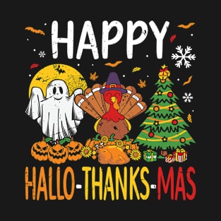 Hallothanksmas Halloween Thanksgiving Christmas T-Shirt