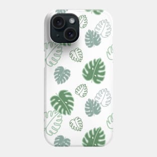 Tropical Leaves Monstera Pattern In Green Phone Case