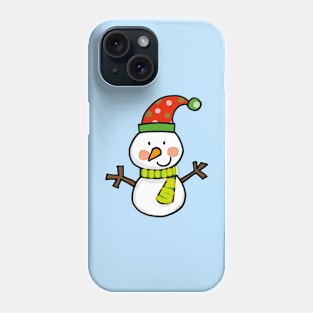 winter white snowman Phone Case