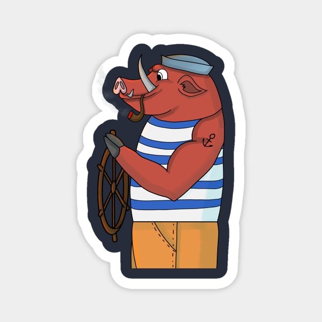 Sailor Boar Magnet by Vlad.S. Art Studio