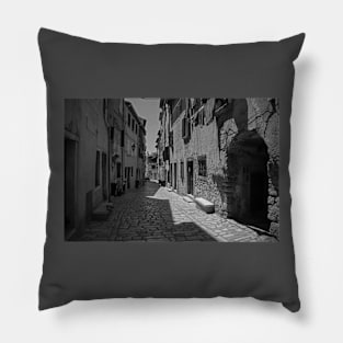 Back Street in Rovinj Old Town, Croatia Pillow