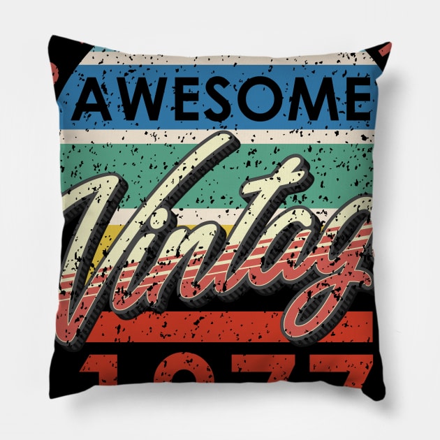 43 Years of Being Awesome Vintage 1977 Limited Edition Pillow by simplecreatives