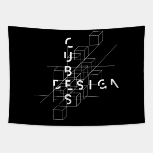 Geometrical Cube Minimal Design Tapestry