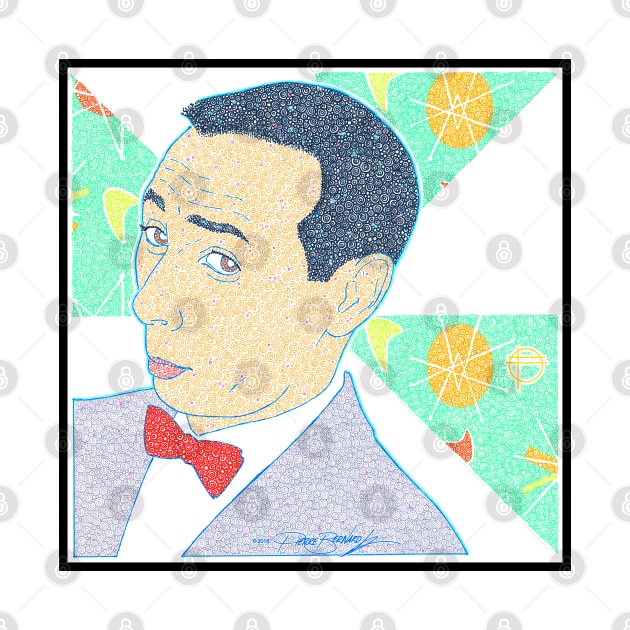 Pee Wee Herman Portrait Circle Design by pbdotman