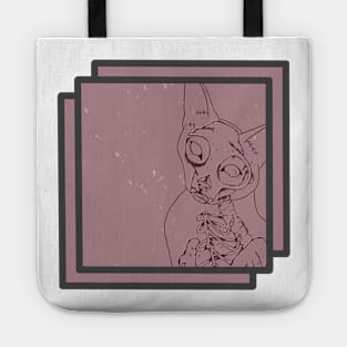 Skeleton cat Tote