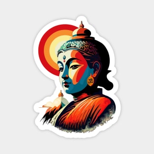 Buddha Lord in the Sun Retro Pop Art Style Magnet