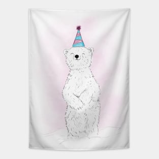 Party Polar Bear Tapestry