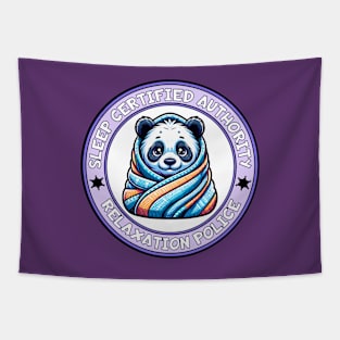 Sleep Certified Authority Official Relaxation Badge Tapestry