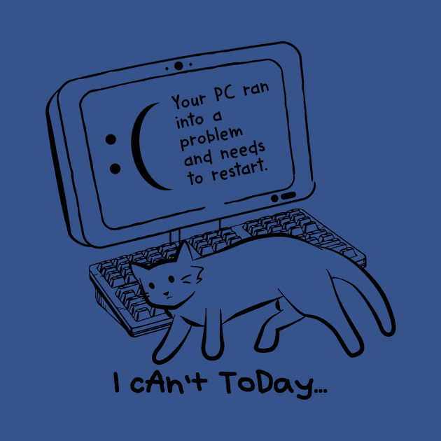 I Can't Today Cat by LittleBearArt