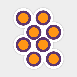 Orange on Purple polkadot dot spots Magnet