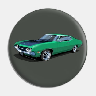 1970 Ford Torino Cobra Jet in grabber green Pin