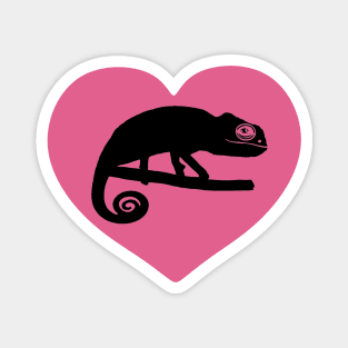 Pink Cute Chameleon Heart for Chameleon Lovers Magnet