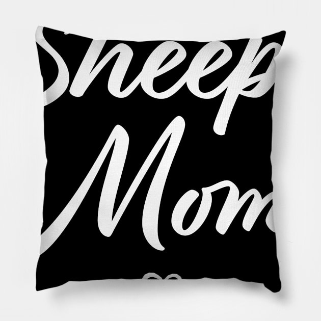 Sheep Mom Hearts Love Female Farming Animals Gift Pillow by JeZeDe