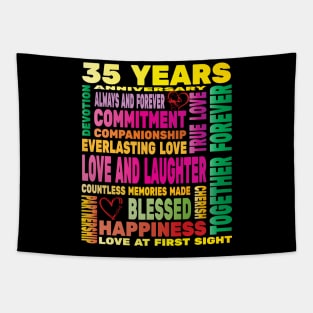 35 Years Anniversary of Love Happy Marriage Couple Lovers Tapestry