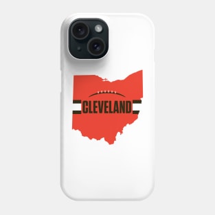 Cleveland Football Ohio Outline Orange Phone Case