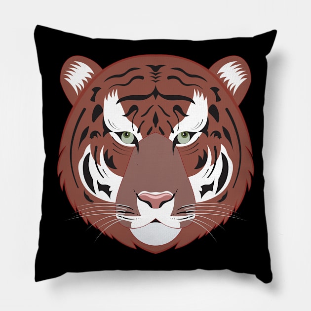 Tiger face Pillow by EmarDesign