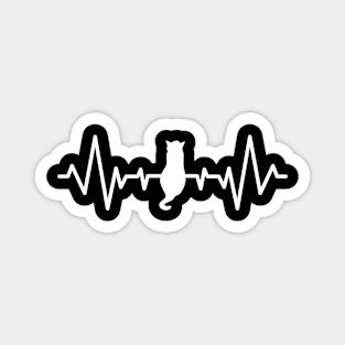 Cat Line heartbeat Magnet