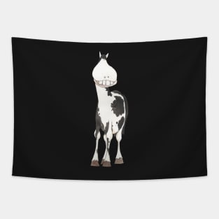 Horse, with perfect teeth! Give us a smile! Black and White Horsey. Tapestry