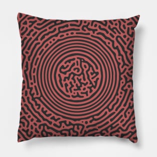 Circular Turing Pattern (Rose Gold) Pillow