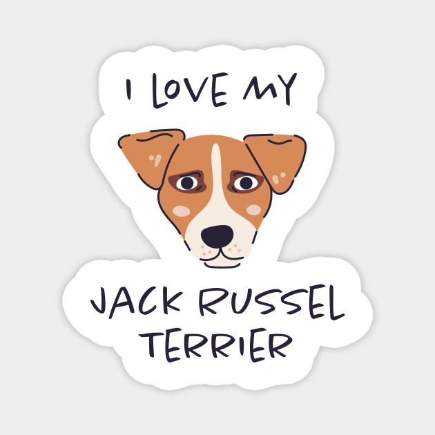 I Love My Jack Russel Terrier Magnet by greenoriginals