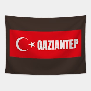 Gaziantep City in Turkish Flag Tapestry