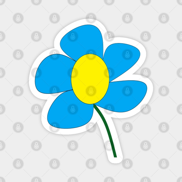 Yellow and Turquoise Daisy Magnet by JeanKellyPhoto