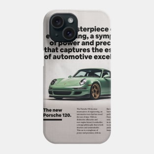 a masterpiece Porsche similar to 911 gt3 super car, green Phone Case