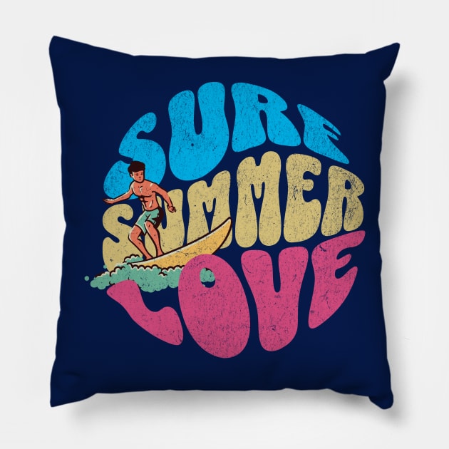 Surf Summer Love Surfing Beach Surfer Life Pillow by TGKelly