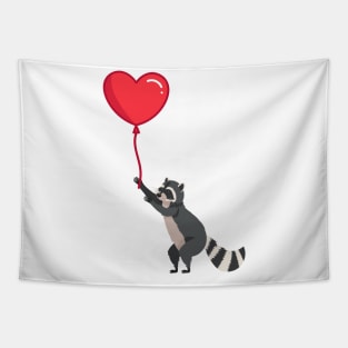 Love please come back, racoon with heart ballon design Tapestry