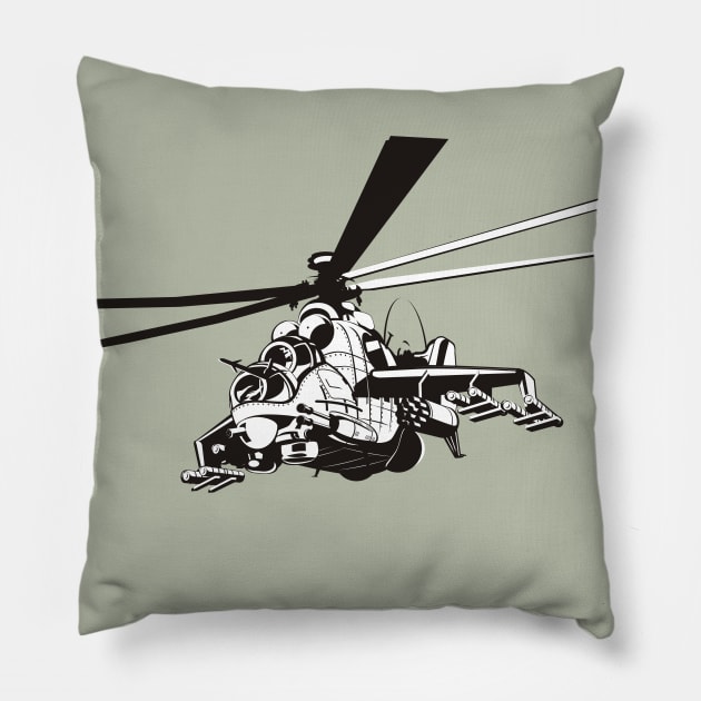 Cartoon helicopter Pillow by Mechanik