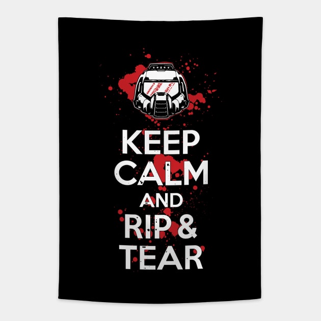 Keep Calm and RIP & TEAR (classic) Tapestry by DCLawrenceUK