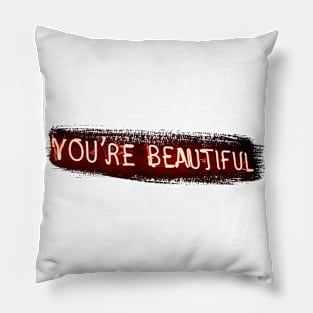 You're beautiful Neon Sign Design Pillow