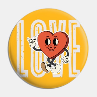 Love and Valentine's Day bright letters in the background and red wandering heart Pin