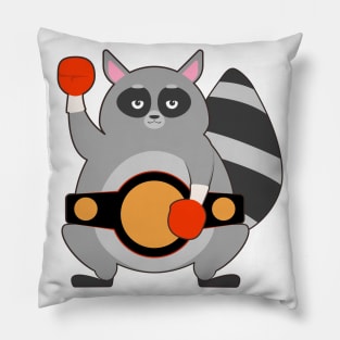 Raccoon as Boxing champ with Belt Pillow