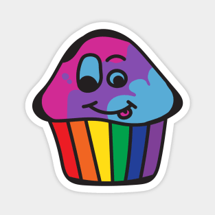 Androgyne Pride Rainbow Cupcake Magnet