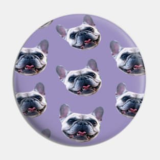 1980s light purple puppy dog pattern french bulldog Pin