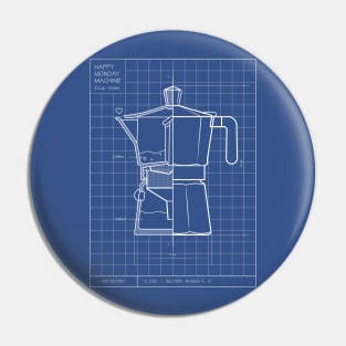 Happy monday machine blue print Pin