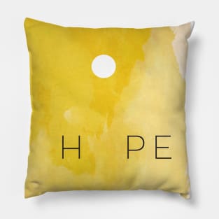 Hope Inspirational Quote Sun Yellow Watercolor Pillow