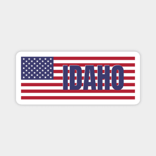 Idaho State in American Flag Magnet